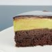 Matcha chocolate cake slice